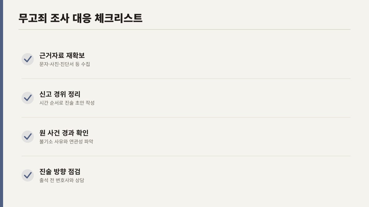 무고죄 맞고소 조사 대응 체크리스트