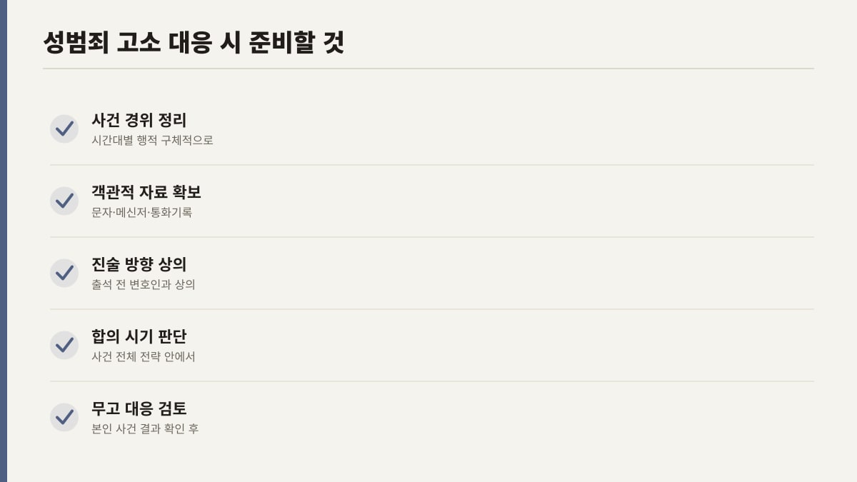 성범죄 고소 대응 시 준비할 5가지 체크리스트