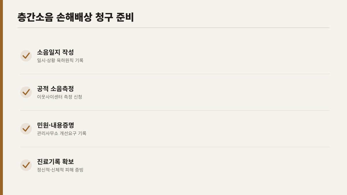 층간소음 손해배상 청구를 위한 증거 준비 체크리스트