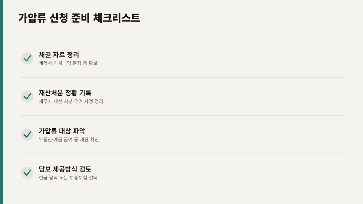 가압류 신청 전 준비사항 체크리스트