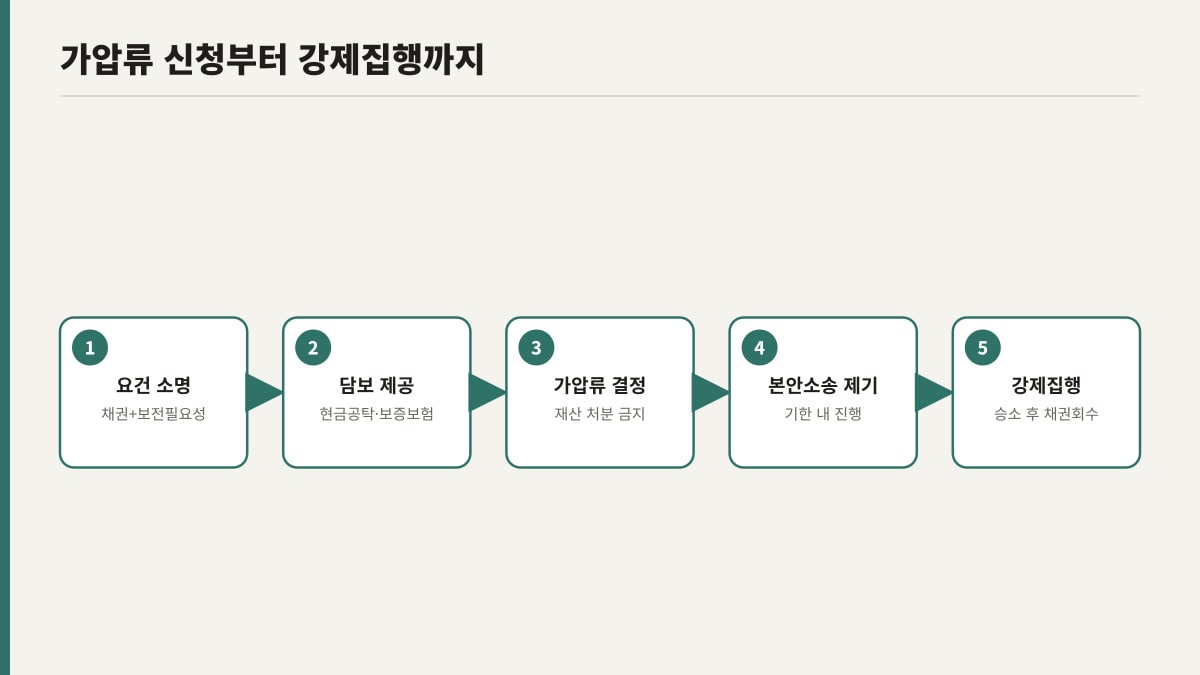 가압류 신청부터 강제집행까지 절차 흐름도