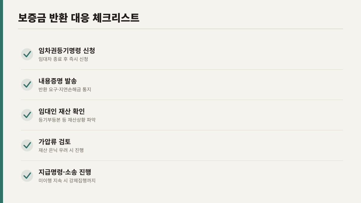 임대차 보증금 반환 대응 준비사항 체크리스트
