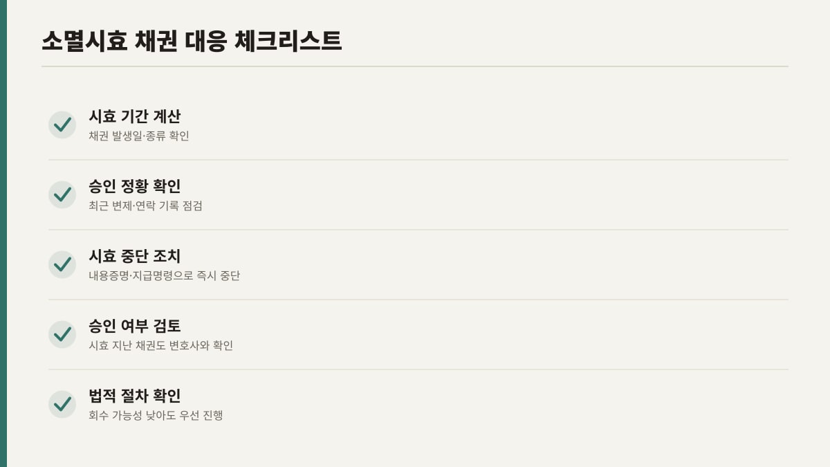 소멸시효 지난 채권 대응 준비사항 체크리스트