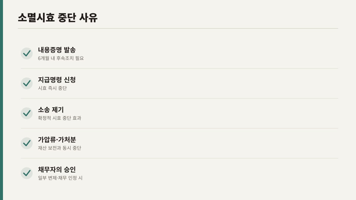 소멸시효 중단 사유 5가지 체크리스트