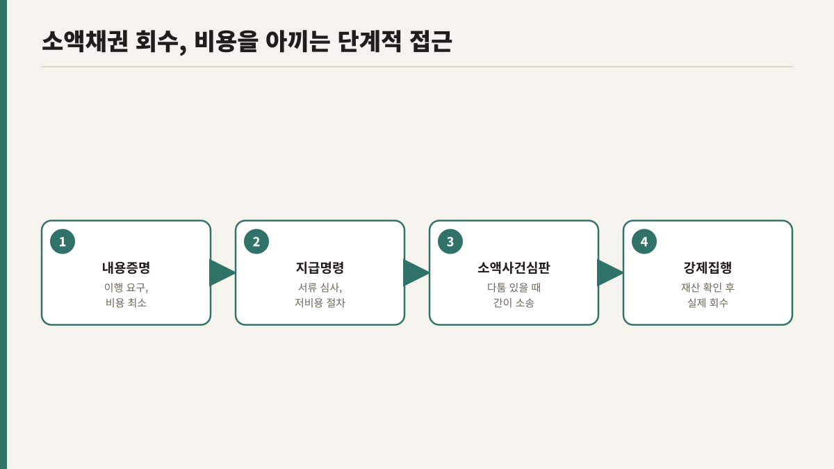 소액채권 회수, 비용을 아끼는 단계적 접근 절차