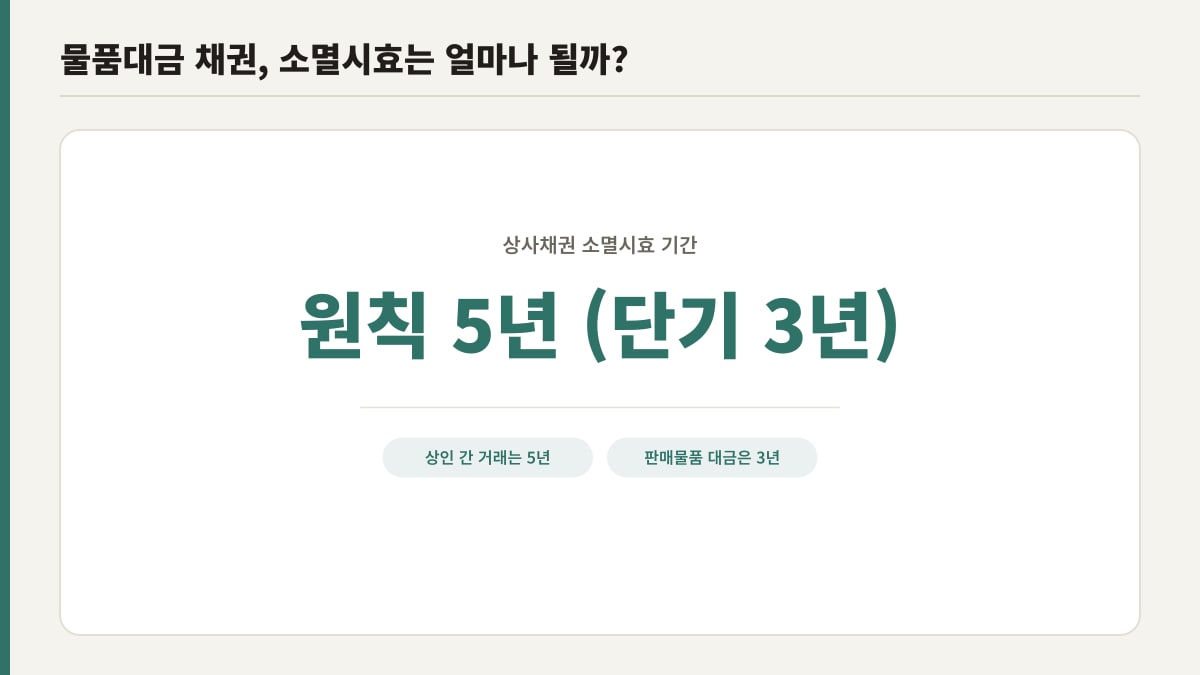 물품대금 채권 소멸시효, 상사채권 원칙 5년과 단기소멸시효 3년
