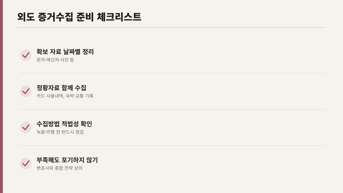 배우자 외도 증거수집 준비 체크리스트