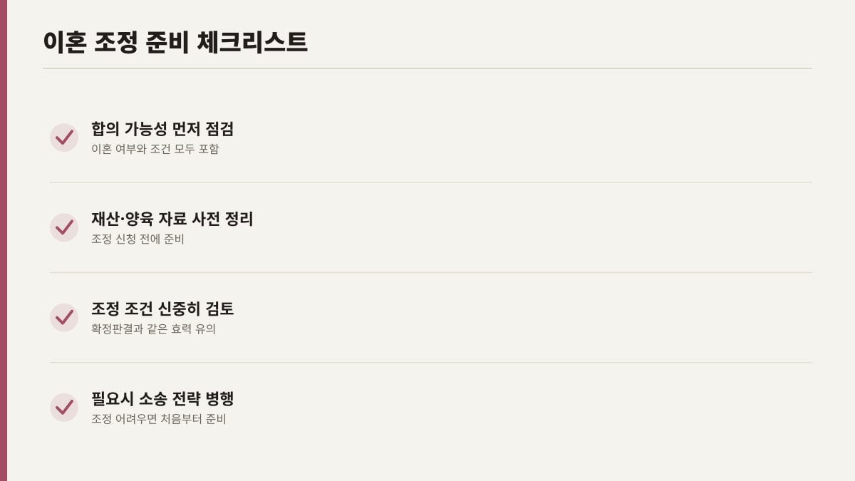 이혼 조정 준비 체크리스트