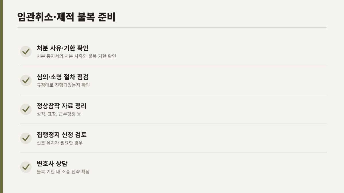 임관취소·제적 처분 불복 준비 체크리스트